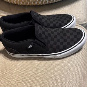 Vans Kids Black Checkered Slip-On Sneakers